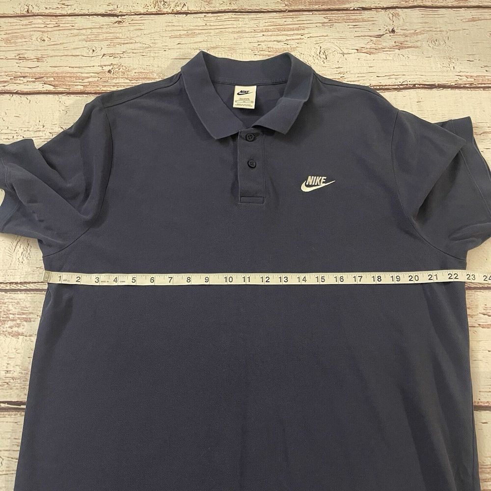 Nike Embroidered Swoosh Blue Short Sleeve Polo Shirt Men's Size XL - Picture 6 of 7